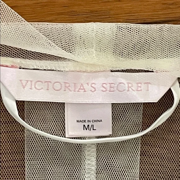 Victoria's Secret Satin Gown Robe Set Womens M/L Bride Lace Elegant - Picture 2 of 16